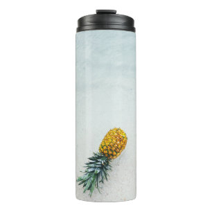 Pineapple on seashore thermal tumbler
