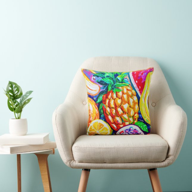 Pineapple Orange Banana Fruits. Buy Now Throw Pillow (Chair)