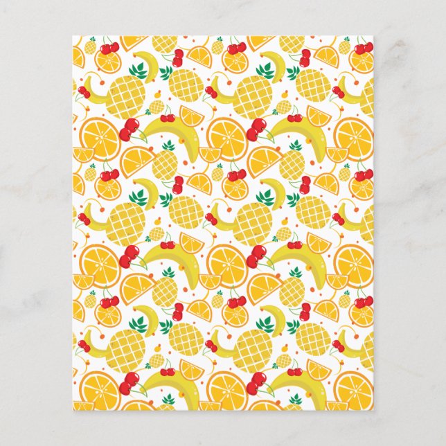 Pineapple Oranges Banana Cherry Whimsical Pattern (Front)