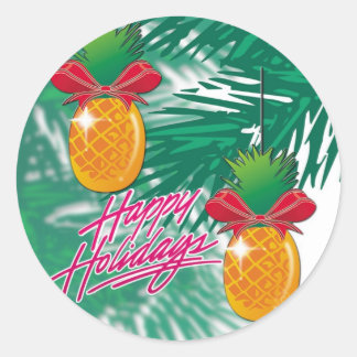 Pineapple Ornament Classic Round Sticker