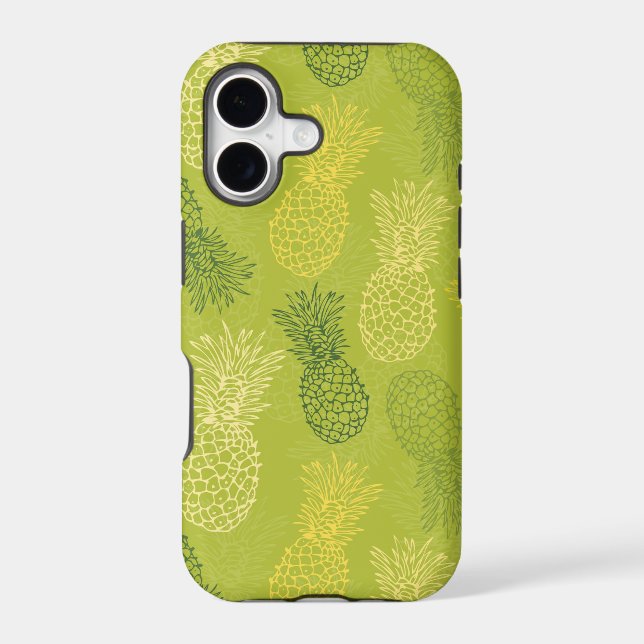 Pineapple Outline Pattern on Green (Back)