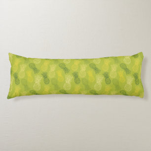 Pineapple Outline Pattern on Green Body Pillow