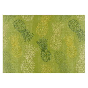 Pineapple Outline Pattern on Green Cutting Board