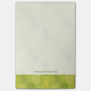Pineapple Outline Pattern on Green Post-it Notes