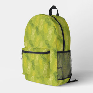 Pineapple Outline Pattern on Green Printed Backpack