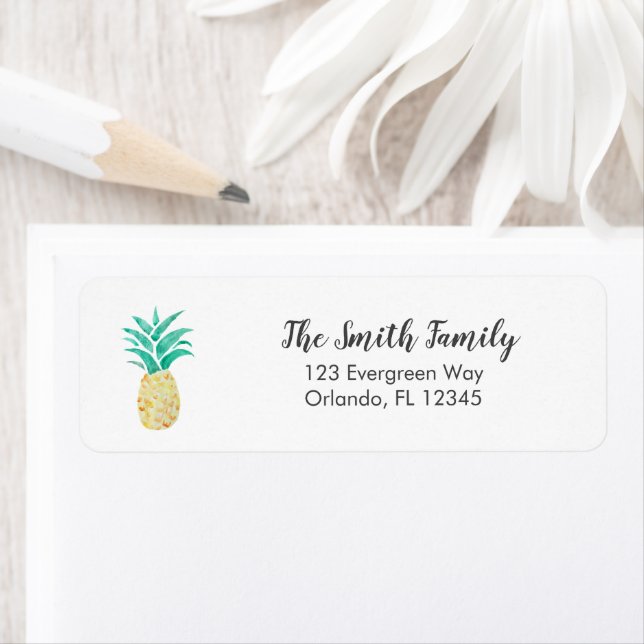 Pineapple Painting Fruit Art Address Label (Insitu)