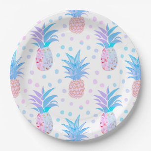 Pineapple Painting Tropical Napkins Paper Plate