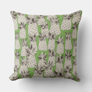 pineapple palm green throw pillow