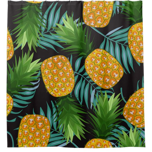 Pineapple Palms Black Tapestry (Front)