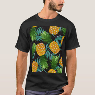 Pineapple Palms Black Tapestry T-Shirt