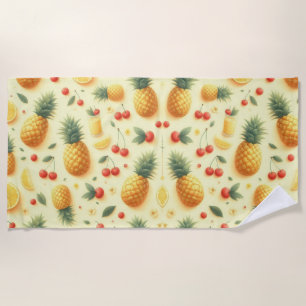 Pineapple Parade Beach Towel