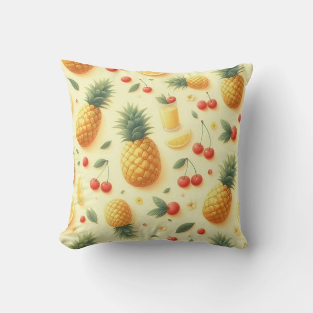Pineapple Parade Throw Pillow (Front)