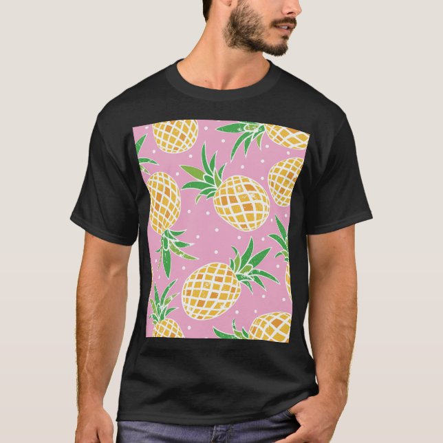 Pineapple Paradise: Tropical Pattern T-Shirt (Front)