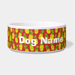 Pineapple Party Red Customized Pet Water or Food