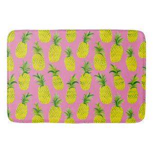 Pineapple party tropical fruity fun bath mat