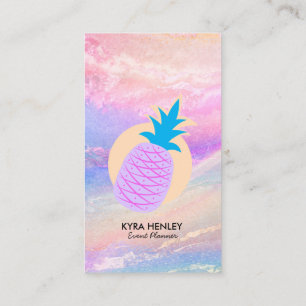 Pineapple Pastel Holographic Any Service Business  Card