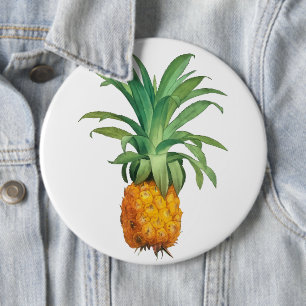 Pineapple pattern 6 inch round button