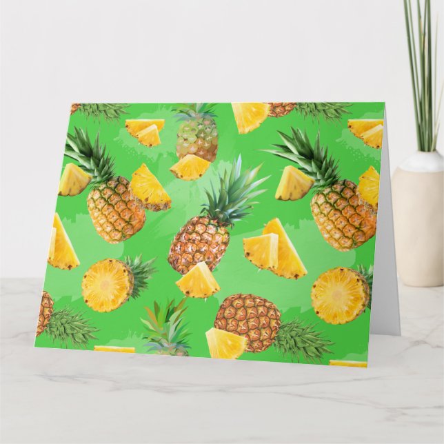 Pineapple Pattern 6 Thank You Card (Front)