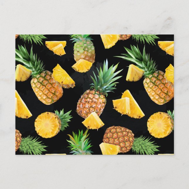 Pineapple Pattern 8 Holiday Postcard (Front)