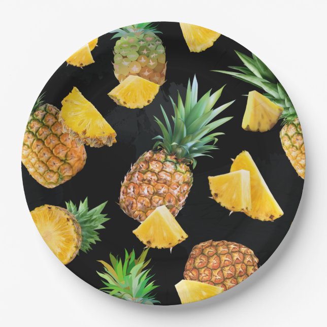 Pineapple Pattern 8 Paper Plate (Front)