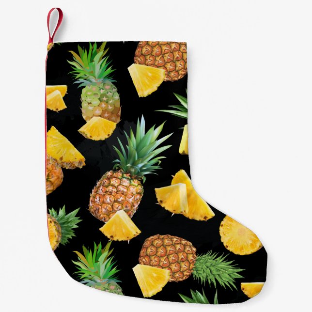 Pineapple Pattern 8 Small Christmas Stocking (Front)