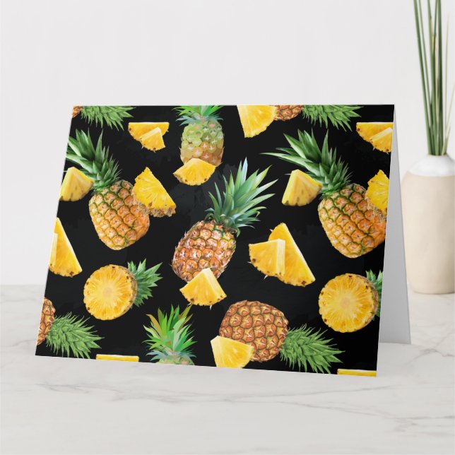Pineapple Pattern 8 Thank You Card (Front)