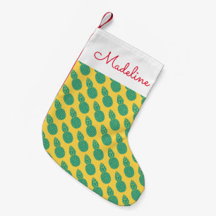Pineapple Pattern   Add Your Initial Small Christmas Stocking
