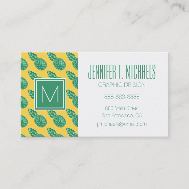 Pineapple Pattern Business Card (Front)