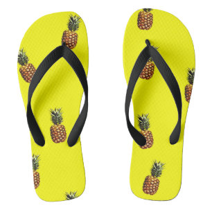Pineapple pattern flip flops