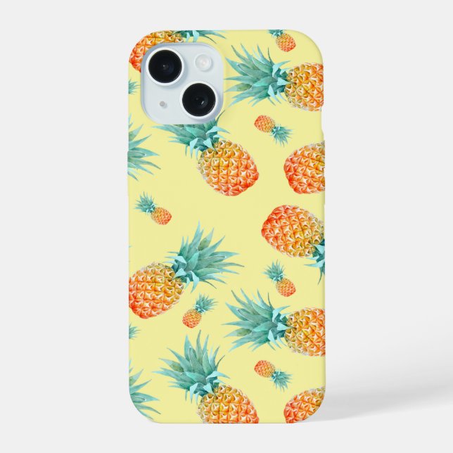 Pineapple Pattern iPhone 15 Case (Back)