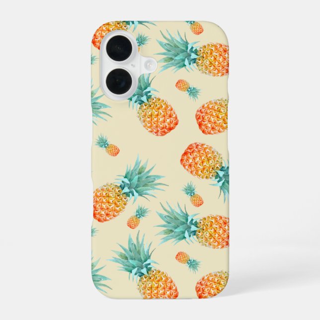 Pineapple Pattern iPhone 16 Case (Back)