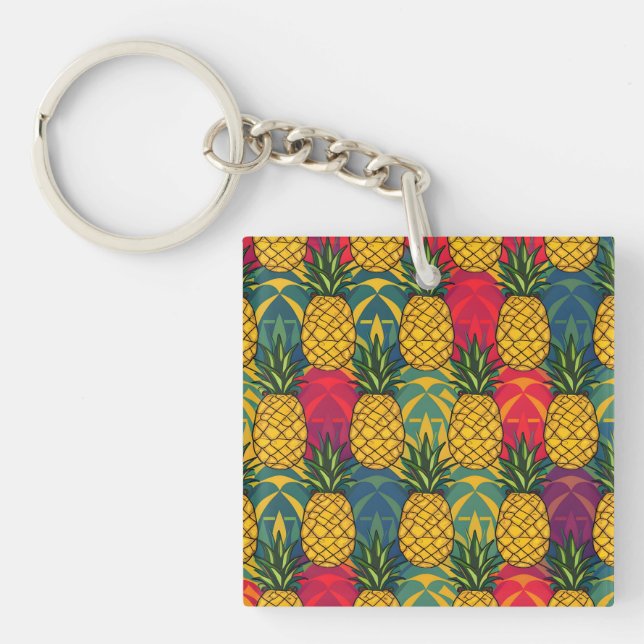 Pineapple Pattern  Keychain (Front)