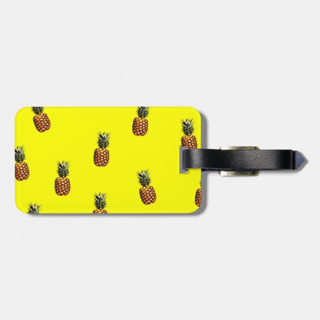 pineapple pattern luggage tag (Back Horizontal)