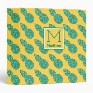 Pineapple Pattern   Monogram Binder