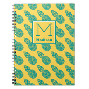 Pineapple Pattern Monogram Notebook