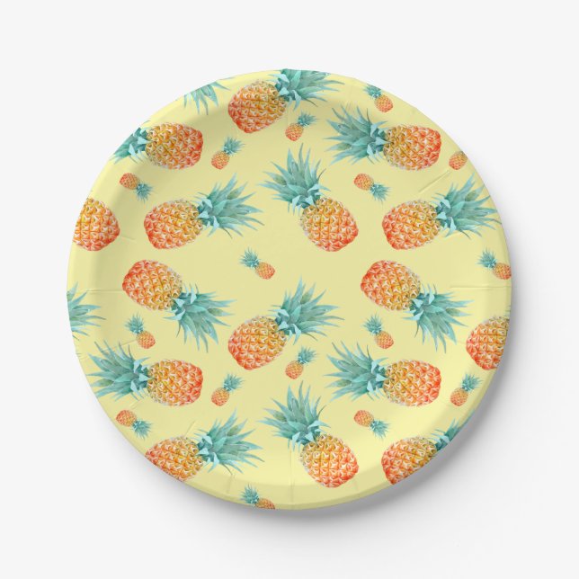 Pineapple Pattern Paper Plate (Front)