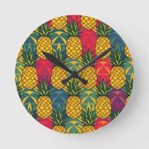 Pineapple Pattern Round Clock