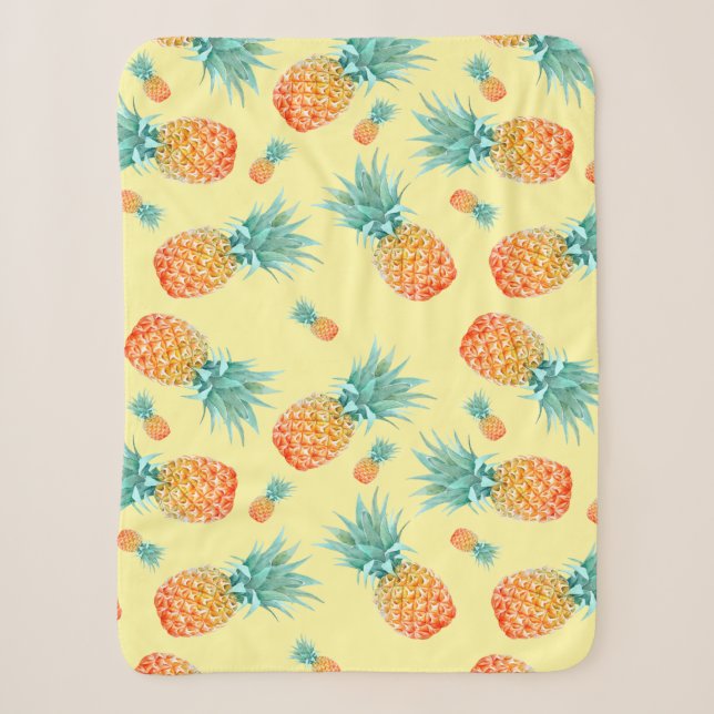 Pineapple Pattern Sherpa Blanket (Front)