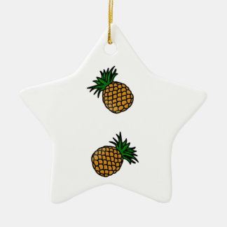 Pineapple Pattern Tropical Fruits Juice Fun Apple Ceramic Ornament