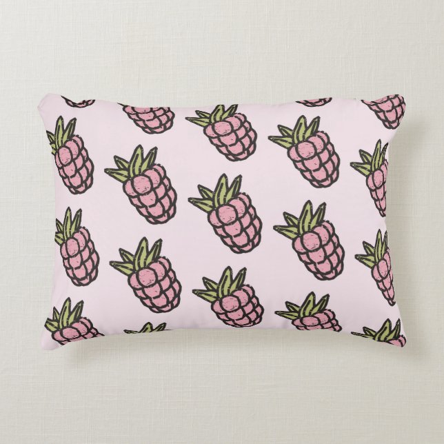 Pineapple Pattern Y2K Retro Funky Accent Pillow (Front)