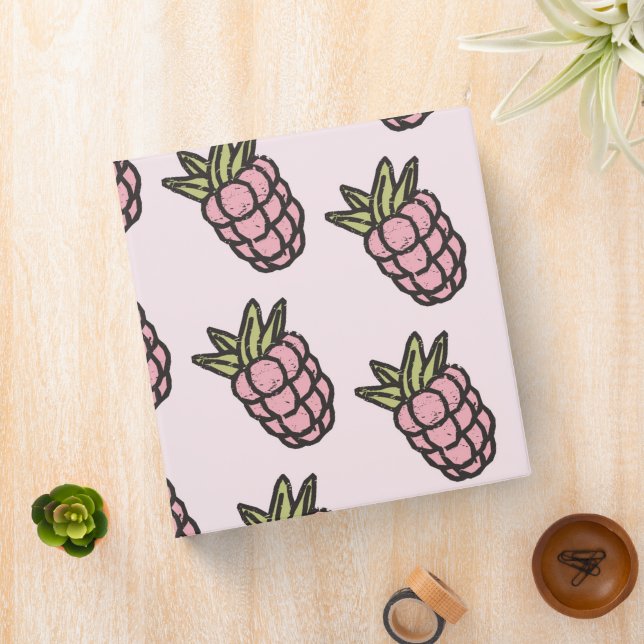 Pineapple Pattern Y2K Retro Funky Binder (In Situ)