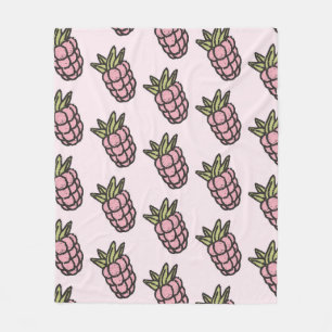 Pineapple Pattern Y2K Retro Funky Fleece Blanket