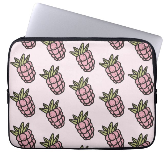 Pineapple Pattern Y2K Retro Funky Laptop Sleeve (Front)