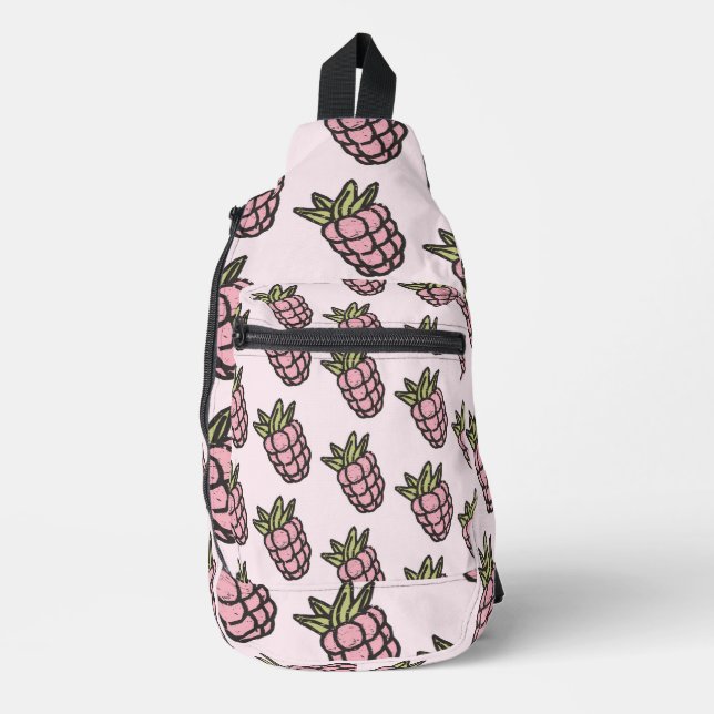 Pineapple Pattern Y2K Retro Funky Sling Bag (Front)