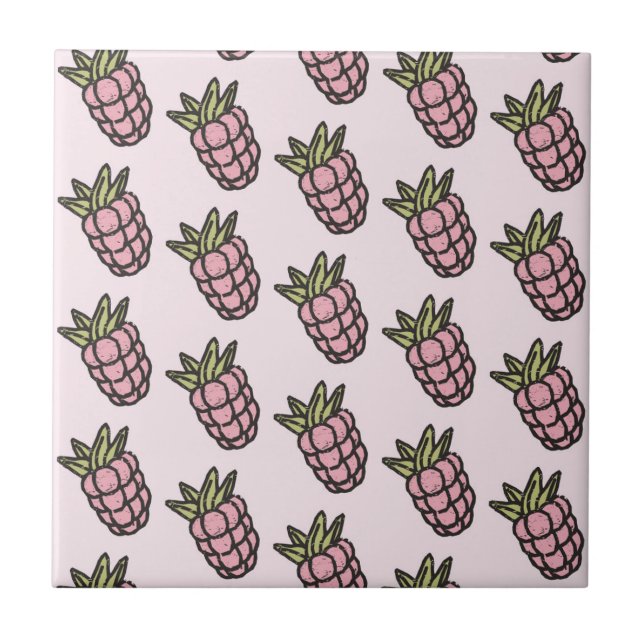Pineapple Pattern Y2K Retro Funky Tile (Front)