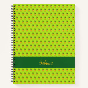 Pineapple Personalized Tropical Spiral Notebook