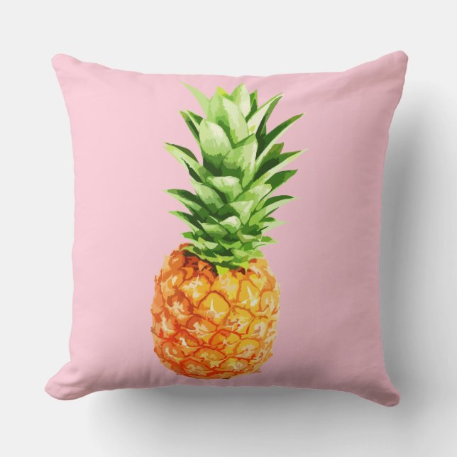 Pineapple Pillow, pink version Throw Pillow (Front)