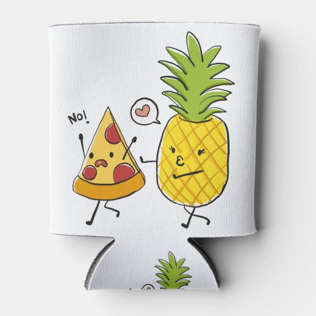 Pineapple pizza can cooler (Front)