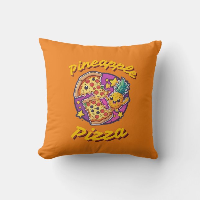 Pineapple Pizza Throw Pillow (Front)