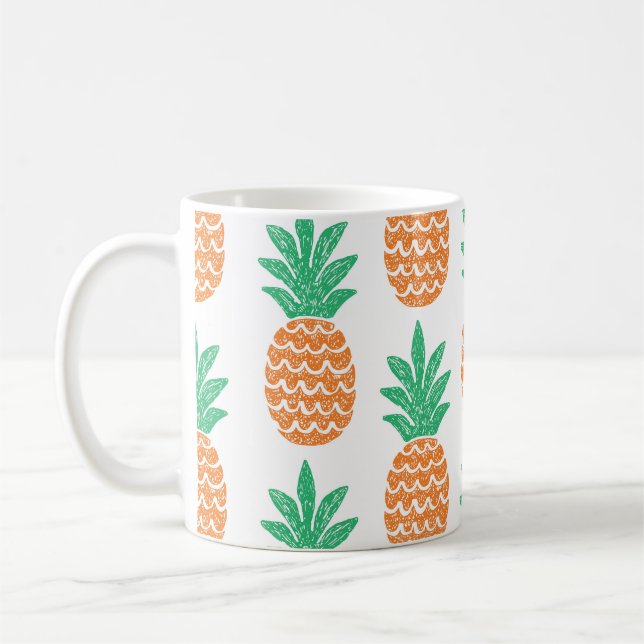Pineapple Play: Fun Pattern Delight. Coffee Mug (Left)